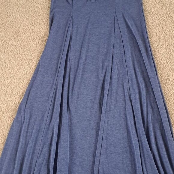 LARGE ROUND NECK BUTTON SLEEVELESS FLARE MAXI DRESS - Picture 6 of 8